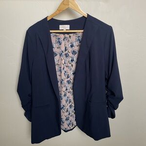 Skies are Blue Raja Collarless Navy Blazer